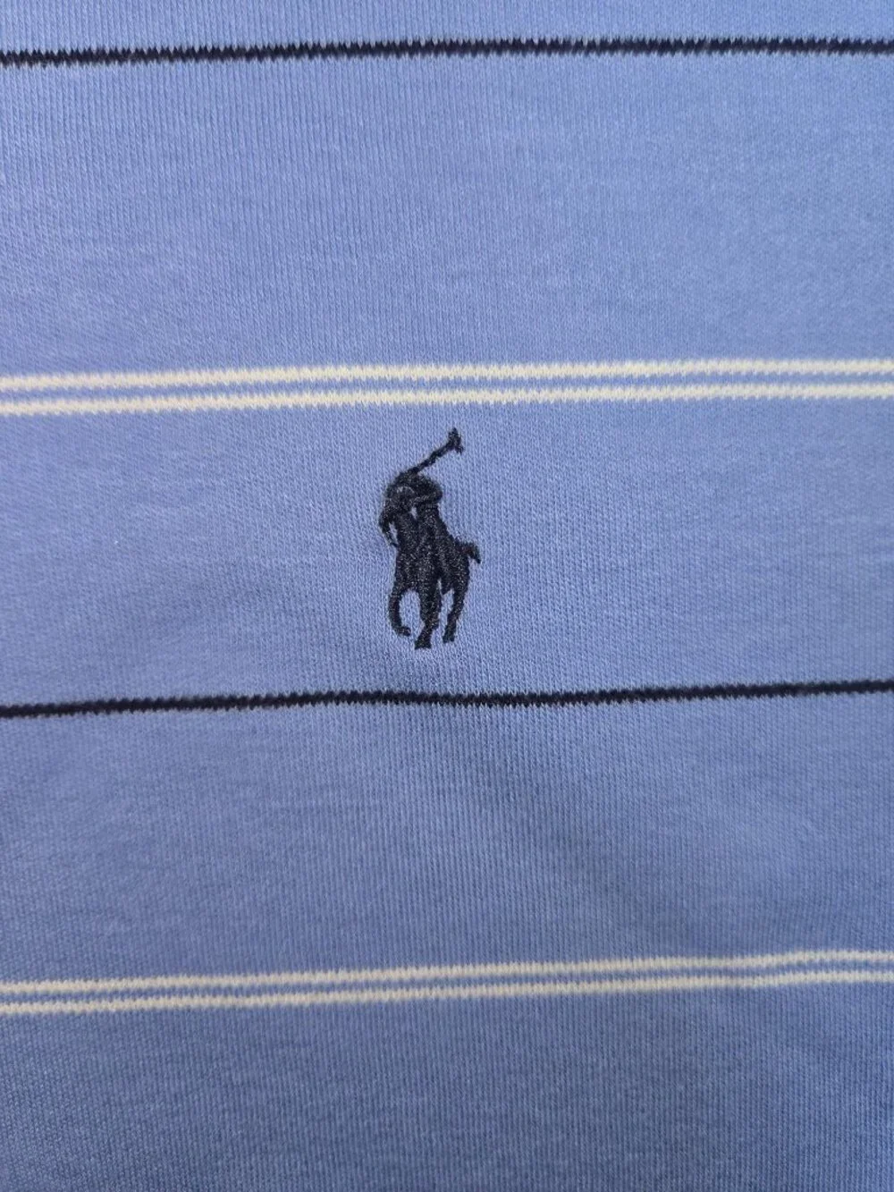 Polo Ralph Lauren Mens Blue Striped Polo Size Large